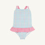 Taylor Bay Bathing Suit - Piccadilly Plaid with Hamptons Hot Pink