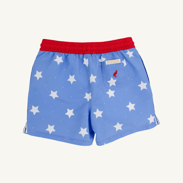 Tortola Trunks - North Sea Stars with Richmond Red