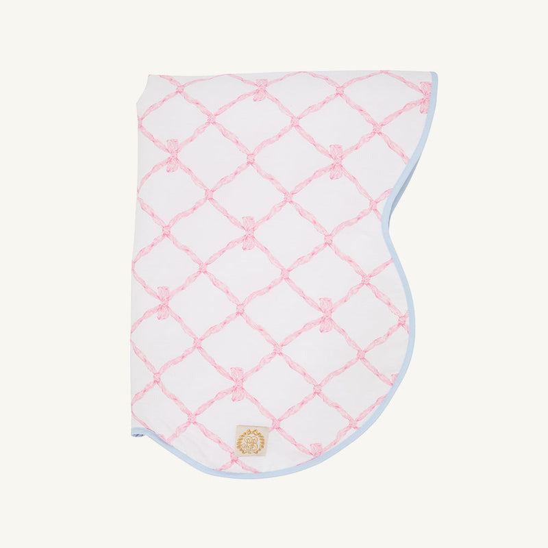 Tummy Time Throw - Belle Meade Bow with Buckhead Blue