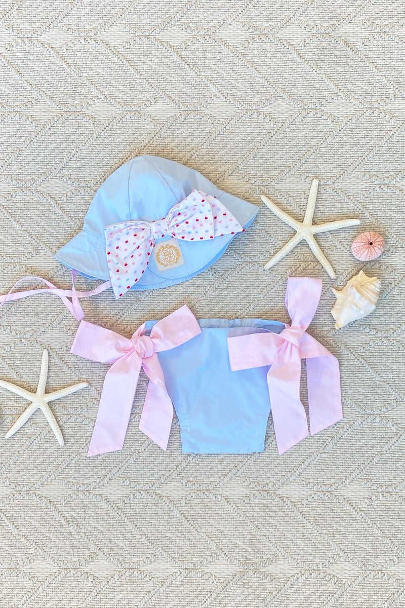 Beverly Bow Bloomer - Buckhead Blue with Palm Beach Pink