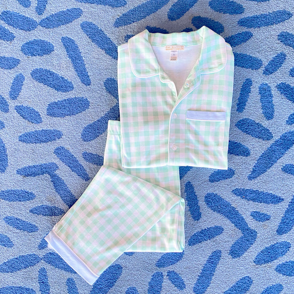 Lock's Little Man Set - Grace Bay Green Gingham with Beale Street Blue with Worth Avenue White