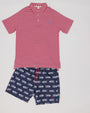 Prim & Proper Polo & Onesie - Richmond Red with Worth Avenue White Stork