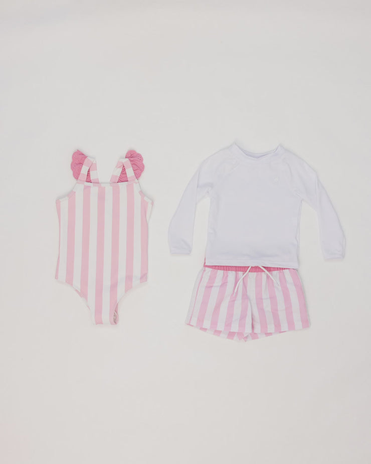 The Beaufort Bonnet Company TBBC Striped hot Sunsuit ‘F’ Monogram Sz 0-6m