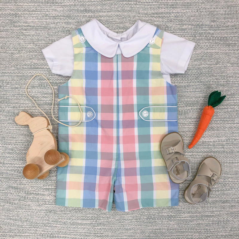 Peter Pan Collar Shirt & Onesie (Short Sleeve Woven) - Worth Avenue White