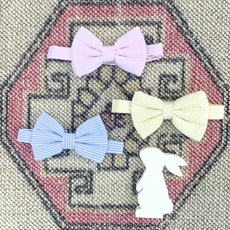 Baylor Bowtie - Pink Savannah Seersucker