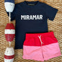 Country Club Colorblock Trunks - Richmond Red with Hamptons Hot Pink