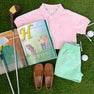 Prim & Proper Polo - Palm Beach Pink with Buckhead Blue Stork