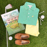 Prim & Proper Polo & Onesie - Kiawah Kelly Green Stripe with Bellport Butter Yellow Stork