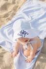 Sawyer Sun Hat - Breakers Blue Seersucker with Worth Avenue White