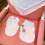 Baby Buggy Blanket - Palm Beach Pink Gingham with Worth Avenue White