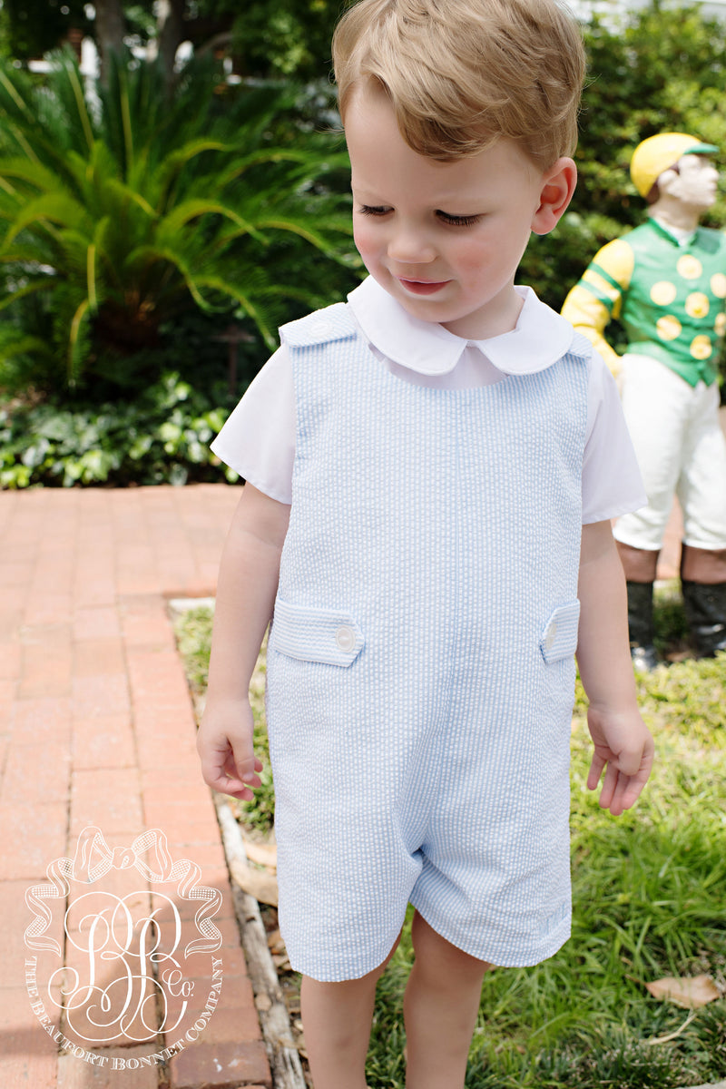 Peter Pan Collar Shirt & Onesie (Short Sleeve Woven) - Worth Avenue White