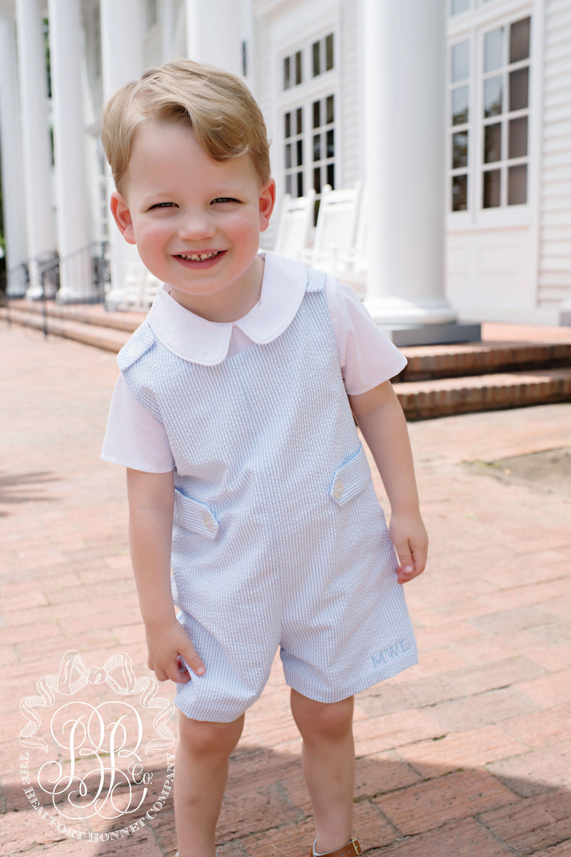 Peter Pan Collar Shirt & Onesie (Short Sleeve Woven) - Worth Avenue White