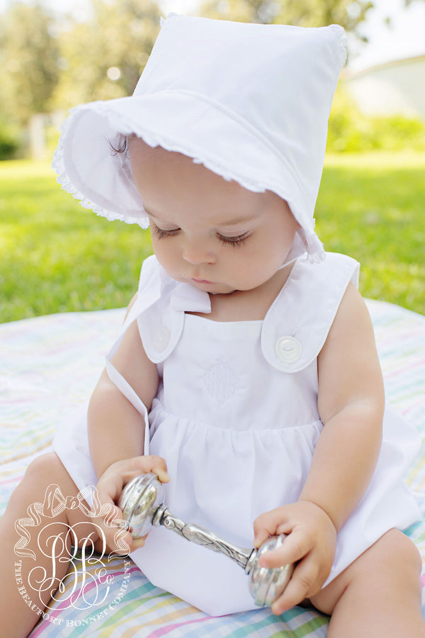 Catesby Country Club Bonnet - Worth Avenue White with Eyelet