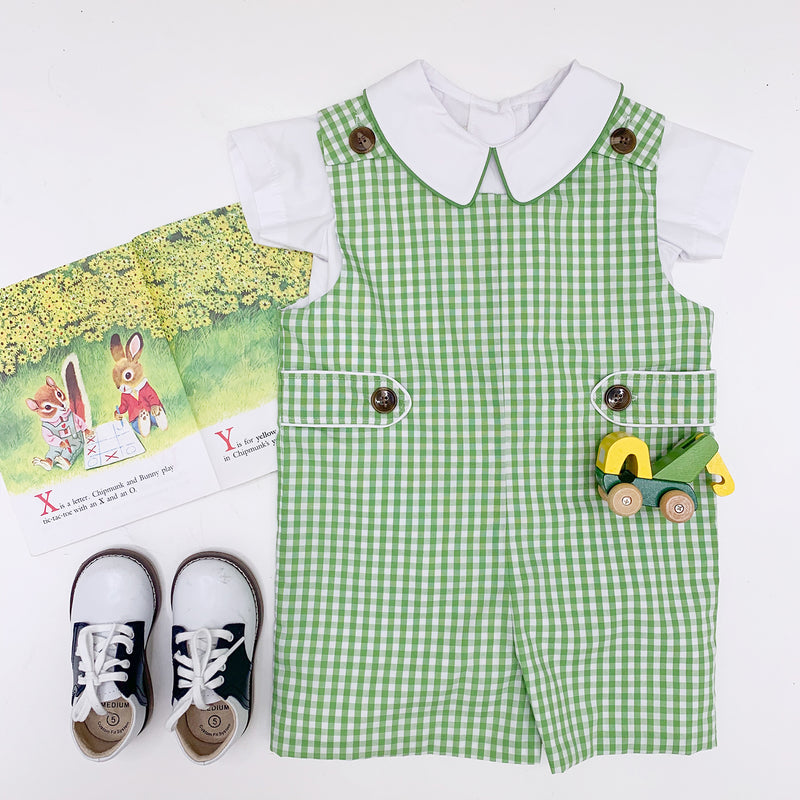 Peter Pan Collar Shirt & Onesie (Short Sleeve Woven) - Worth Avenue White