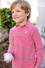 Long Sleeve Prim & Proper Polo & Onesie - Richmond Red Stripe with Multicolor Stork