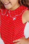 Paige's Playful Polo - Richmond Red & Worth Avenue White Micro Dot