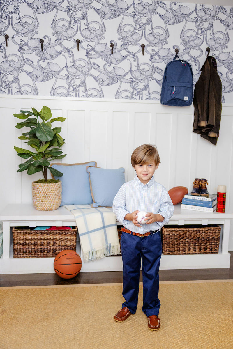 Prep School Pants - Nantucket Navy with Richmond Red Stork