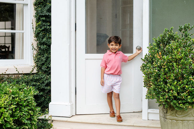 Shelton Shorts - Coral Chandler Check with Beale Street Blue Stork