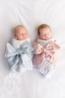 Bow Swaddle ® - Sea Blue Silk