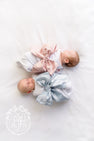 Bow Swaddle ® - Sea Blue Silk