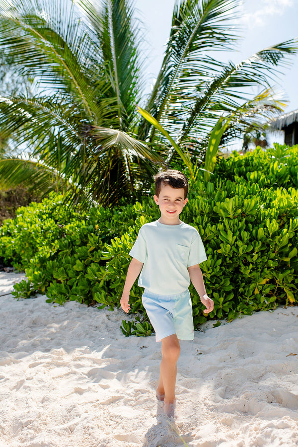 Shelton Shorts - Sea Island Seafoam, Buckhead Blue & Palm Beach Pink with Sea Island Seafoam Stork