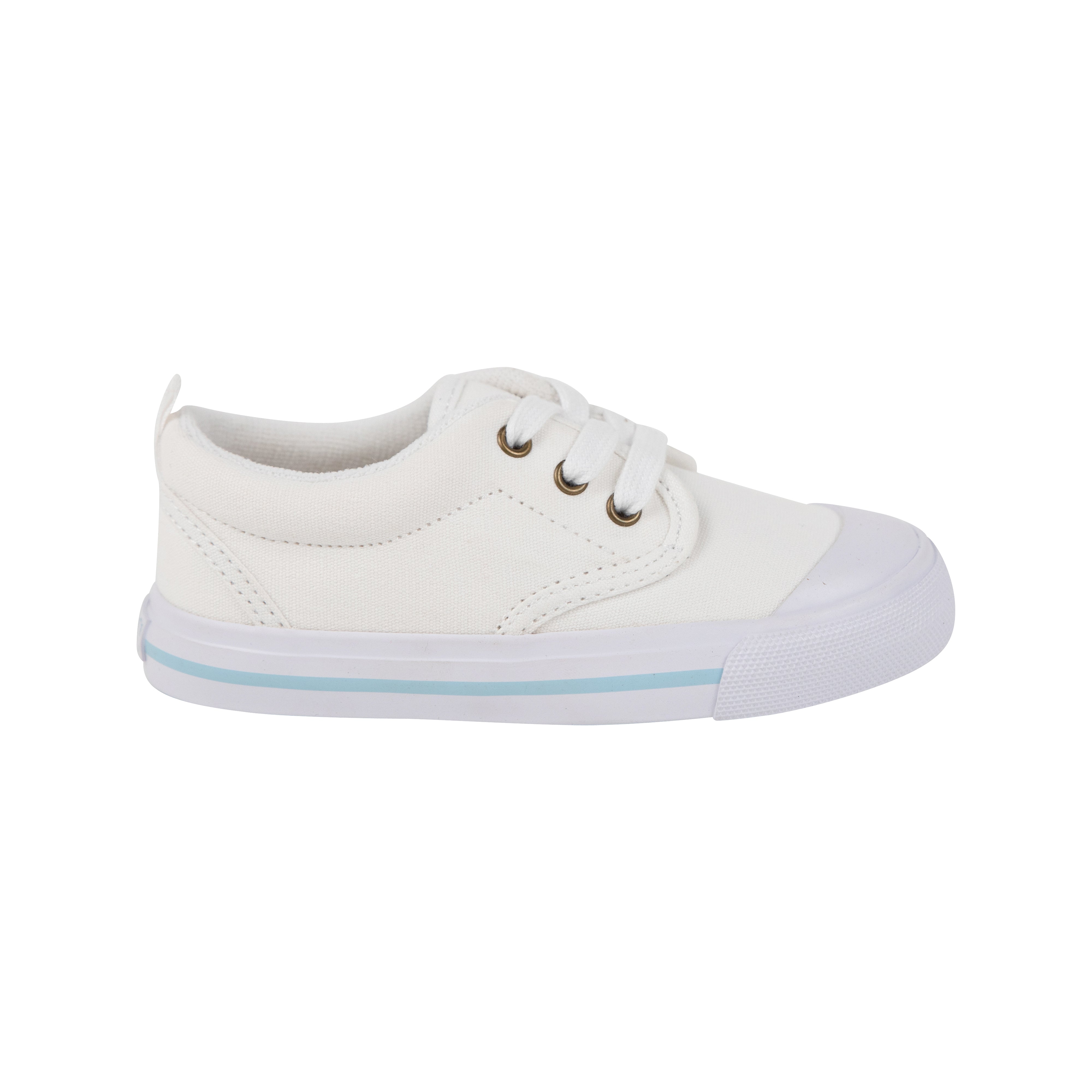 Prep Step Sneakers - Worth Avenue White with Buckhead Blue Stripe