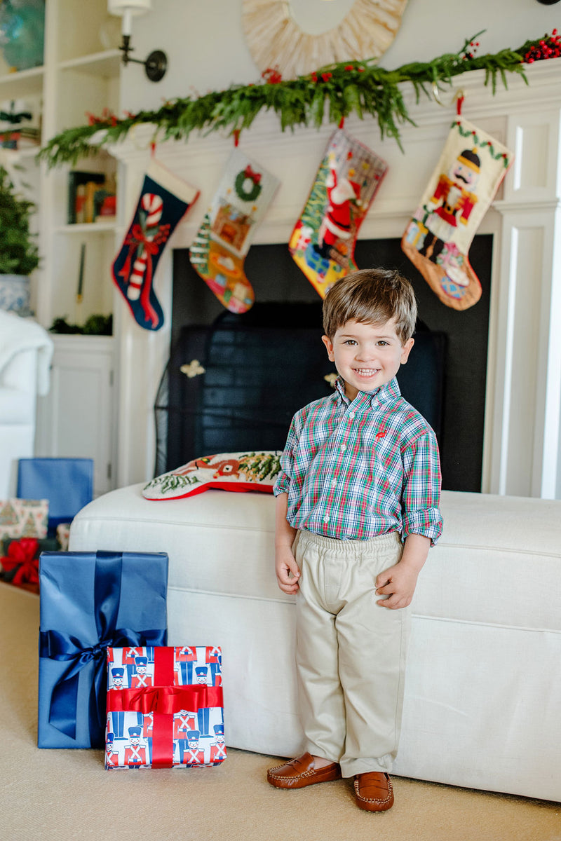 Sheffield Pants - Keeneland Khaki with Nantucket Navy Stork