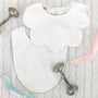 Bellyful Bib - Worth Avenue White with Buckhead Blue Picot Trim