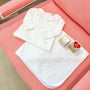 Sweetly Smocked Blessing Blanket - Worth Avenue White with Palm Beach Pink